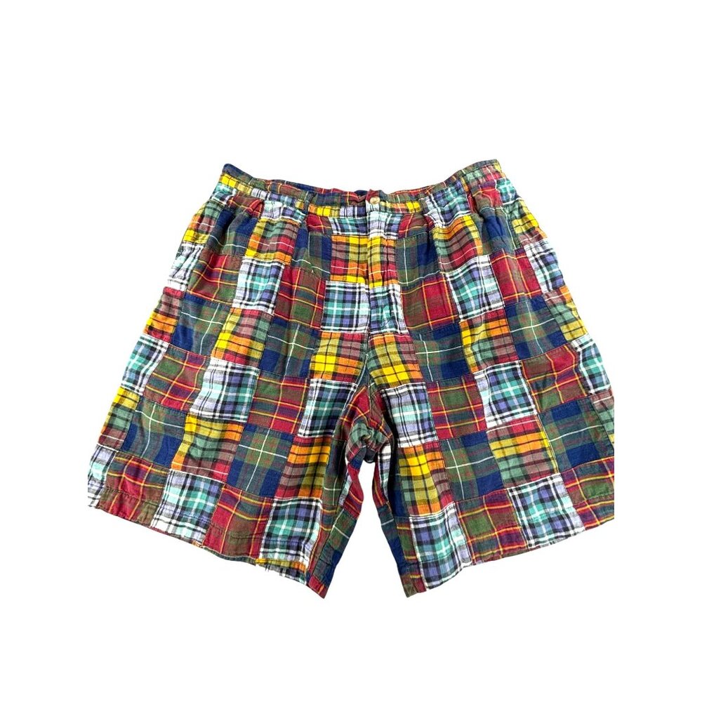 Smith-Forester Patchwork Plaid Shorts Mens 40 Prepster Preppy Golf